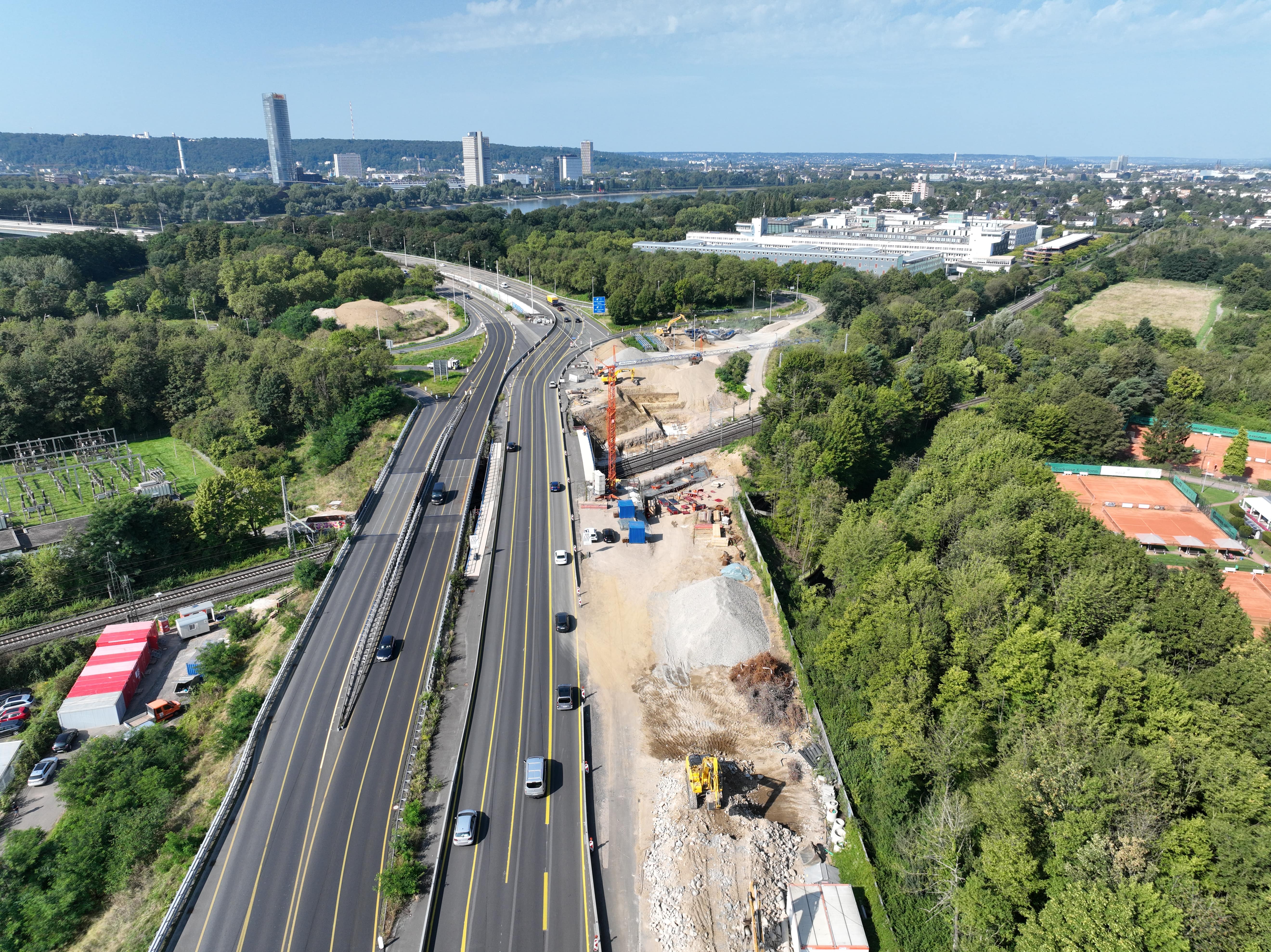 A562 / DB S13: Brückenneubau bei Bonn-Ramersdorf Luftaufnahme