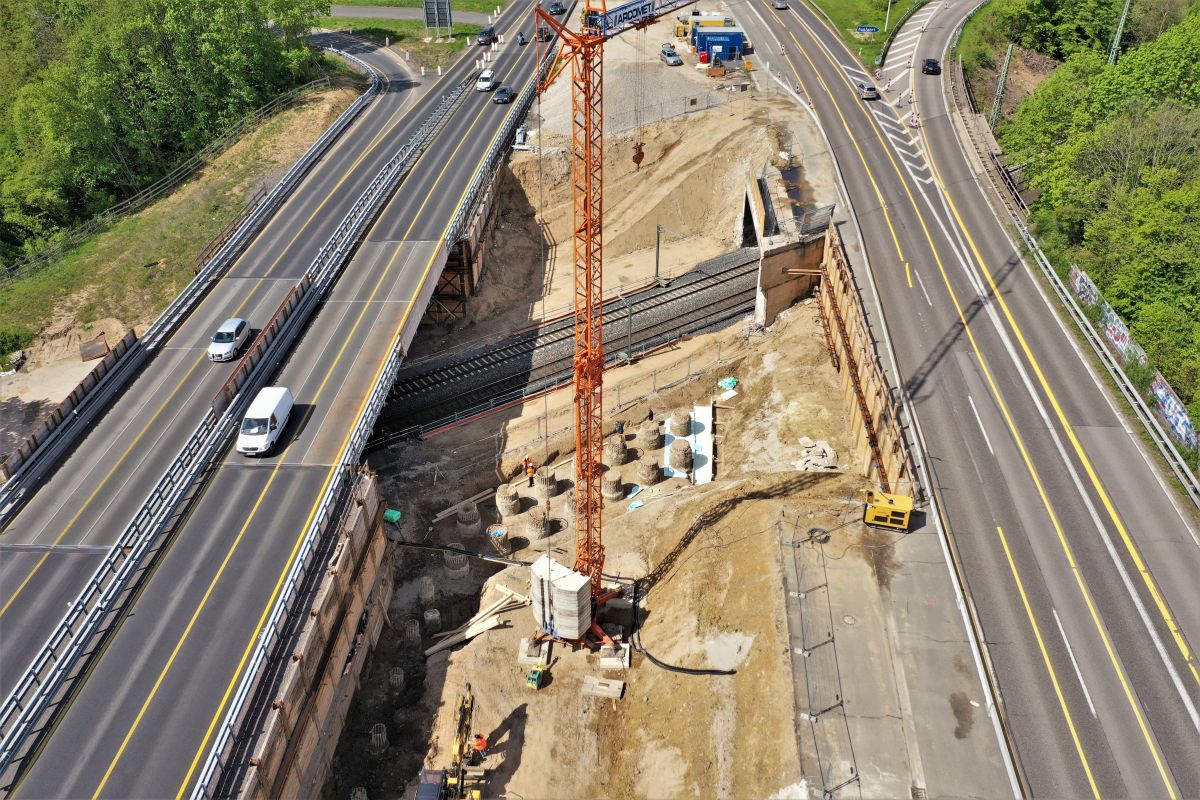 Luftbild der Baumaßnahme, Mai 2021