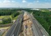 Luftbild der Fahrbahnen in Richtung Rheinaue, Juni 2021